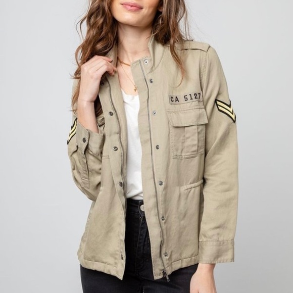 Rails Trey Jacket Light Sage Arrow Patch Military Style Coat Full Zip Closure XS - Picture 12 of 12